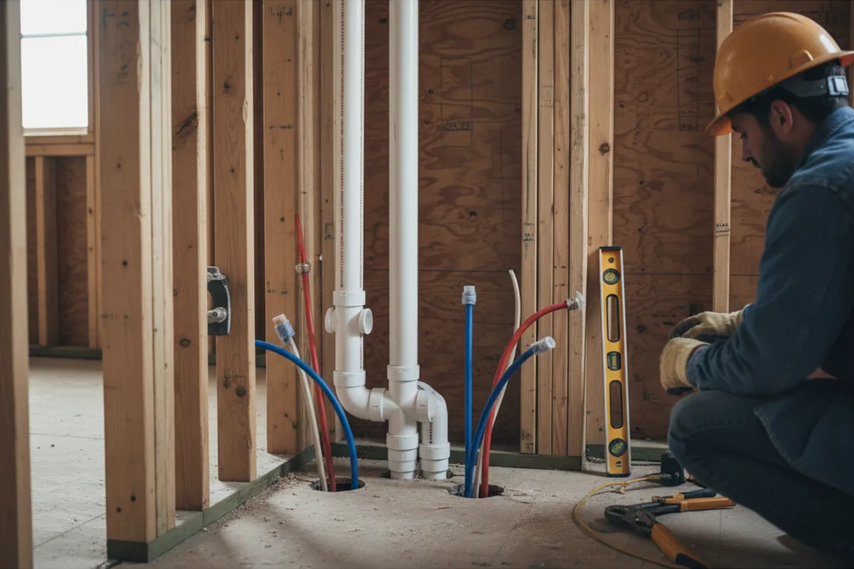 Drain and supply rough-in during Toilet Repair and Installation in Williamstown